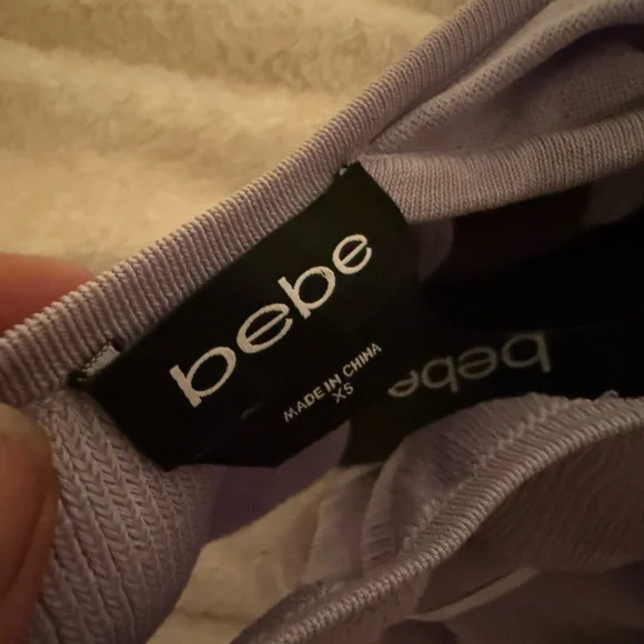 bebe Lavender Mini Dress with Ruffles - Picture 2 of 5